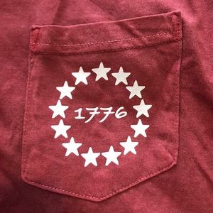 Custom made patriotic red short sleeve tshirt